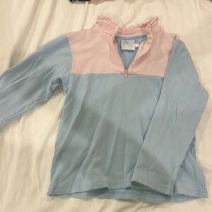 Little English Pink and Blue Quarter Zip Pullover